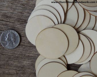 50 Wood Circles – 1.5" Unfinished Birch Blanks – DIY Craft Supply for Tags, Painting, Projects, Coins, Signs 1-1/2 inch