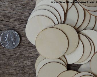 1-1/2 inch wooden craft circles, DIY craft supplies one and half inch wood circles, wood coins, 1.5 inch wood disc, rounds, cookies