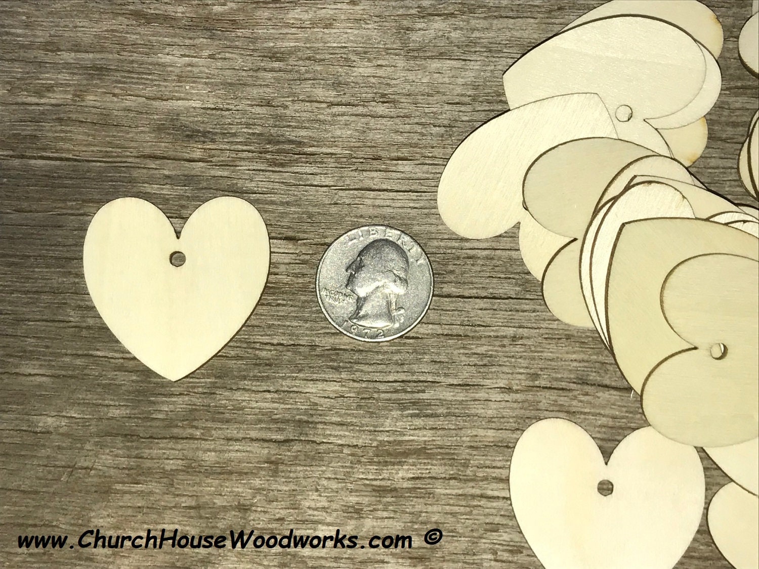 Wooden Hearts for Crafts - for Guest Book - Small Wooden Hearts - Wood Tokens - Cutout Hearts - Wood Hearts for Crafts 50 Pieces (Rustic Hearts)