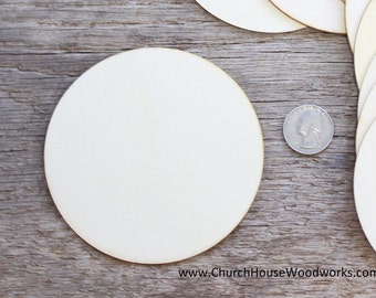 10 qty 4 inch wooden CIRCLES craft circles, DIY craft supplies 4" wood circle, blank coasters, wood disk, rounds