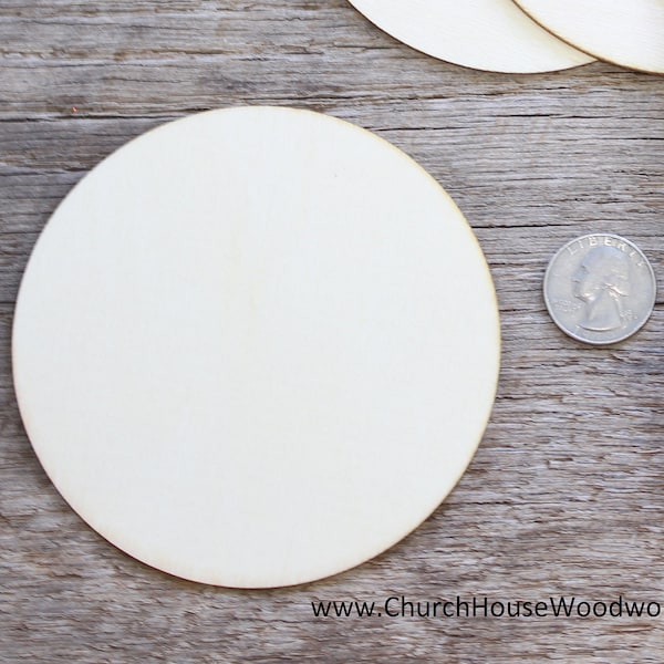 10 qty 4 inch wooden CIRCLES craft circles, DIY craft supplies 4" wood circle, blank coasters, wood disk, rounds