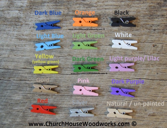 Mini Clothespins, Wood Clothespins, PURPLE, Tiny Clothespins