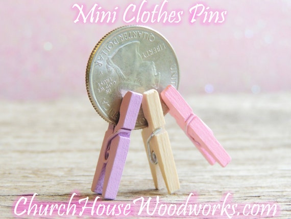 Mini Clothespins 1-3/8 X 2/8 Mini Clothes Pins Craft Clothes Pins Miniature  Clothes Pins Decorative Clothespins 