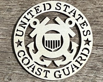 US Coast Guard Military Wood Laser Cut Plaque Logo Insignia Emblem Sign Wooden Craft Supplies Unfinished Armed Forces