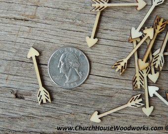 50 Birch Wood Arrow Cutouts – Unfinished Craft Supplies (1.375")