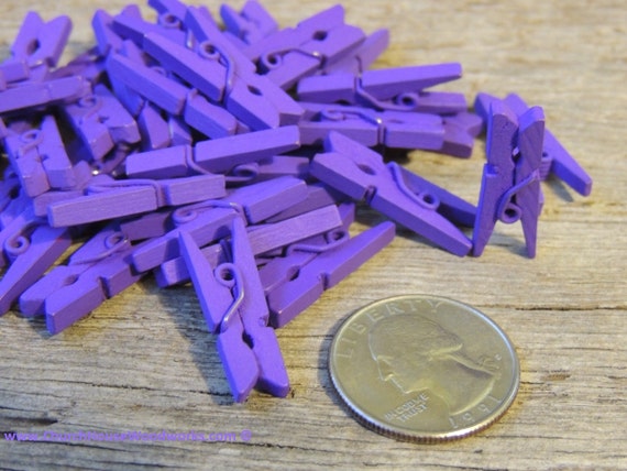 Mini Clothespins, Wood Clothespins, PURPLE, Tiny Clothespins, Clothes Pegs, Small  Clothespin, 1 Clothespin, Crafts Supplies Diy 