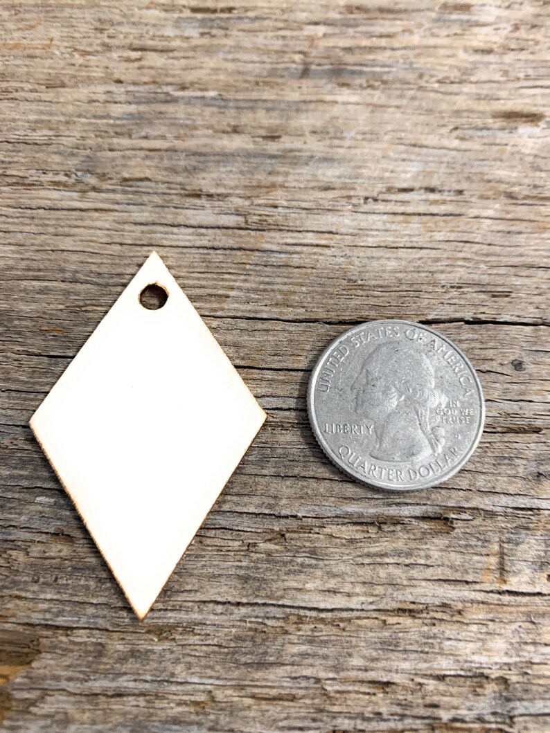 2 inch wood diamond shape earring blanks tags ear ring crafts