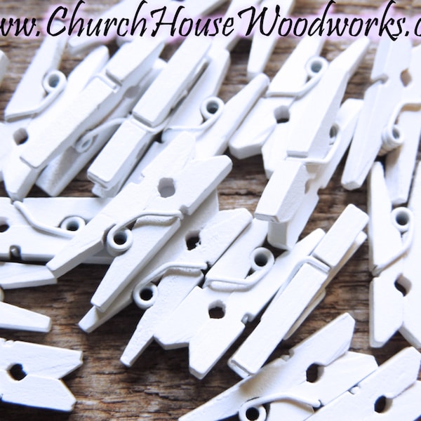 White Clothespins, Wood Clothespins, Tiny Clothespin, clothes pegs, Small Clothespin, 1" clothespin, craft supplies diy