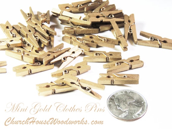 Mini Clothespins, Wood Clothespins, Gold, Tiny Clothespins, Clothes Pegs, Small  Clothespin, 1 Clothespin, Crafts Supplies Diy 