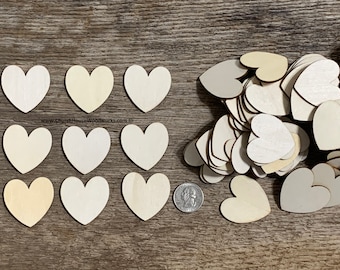 100 pcs 1.5" Heart Wood Cutouts – Unfinished Birch Blanks – DIY Craft Supply for Painting, Scrapbooking, Cardmaking