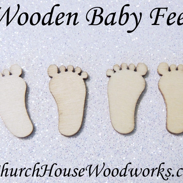 50 Baby Feet 3/4 inch tall, Baby Shower Table Decorations, Little Wooden Confetti Feet - Invitations Decor- Table Decorations- Small