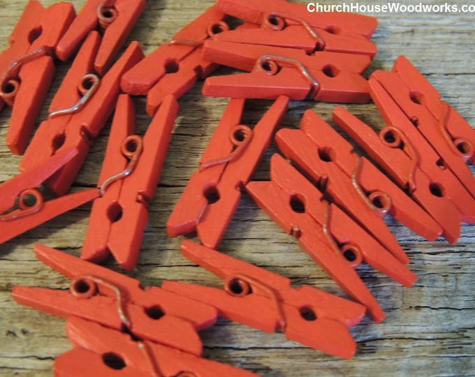Mini Clothespins Wood Clothespins RED Tiny Clothespins Etsy