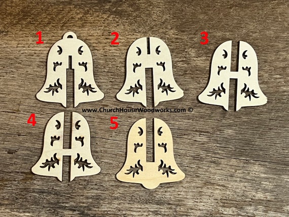 3D Ornament Bell 3 Pieces Laser Cut Out Unfinished ORN28 3D Ornament Bell 3 Pieces Laser Cut Out Unfinished ORN28