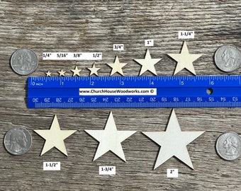 50 Small Laser Cut Wood Stars,  Wooden Stars-  DIY Craft Supplies Flag Making