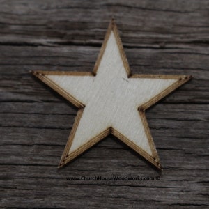 50 qty 1.25 inch Stars with BORDER Tiny Laser Cut Mini Wood Stars 1-1/4 Rustic Decor Wooden Stars DIY Craft Supplies 32mm Wood Flag Bild 4