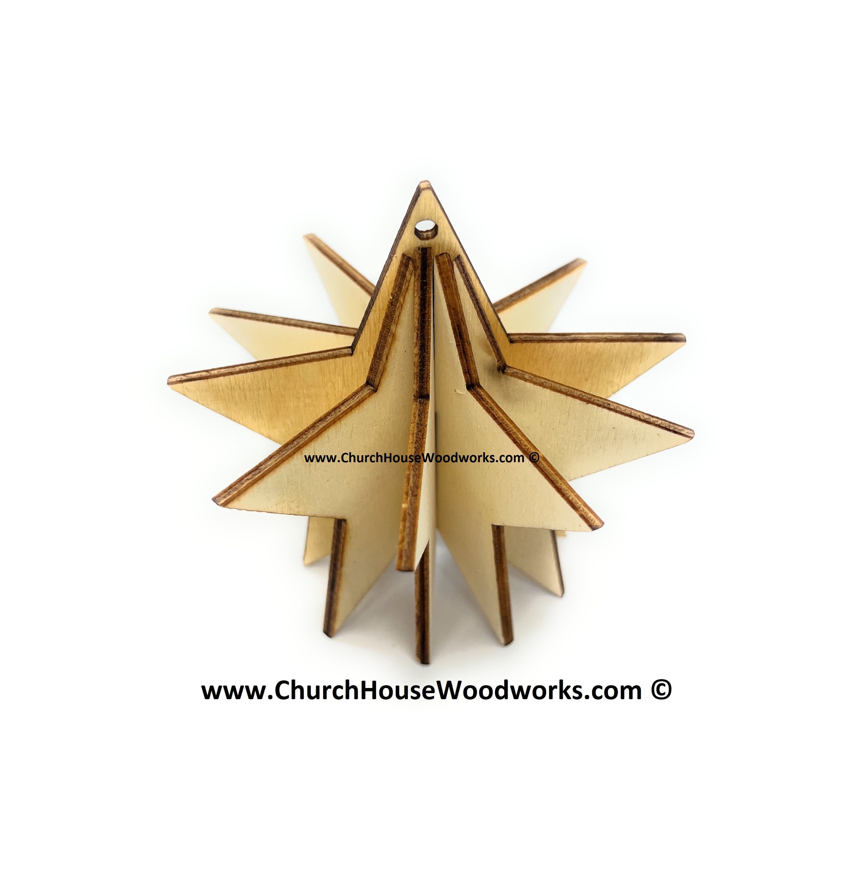 3D Ornament Star 3 Pieces Laser Cut Out Unfinished ORN32 3D Ornament Star 3 Pieces Laser Cut Out Unfinished ORN32