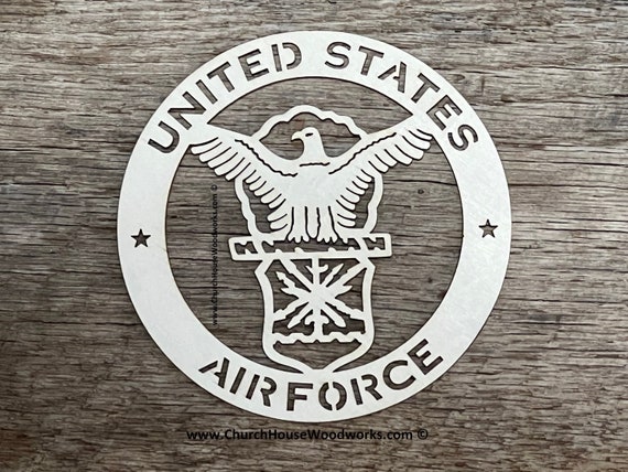 US Air Force Military Wood Laser Cut Eagle Logo Insignia - Etsy