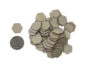 50 recortes hexagonales de madera de 1,9 cm (3/4") – Piezas de abedul sin terminar de 1,9 cm (0,75") – Material para manualidades DIY: arte de panal, casas de muñecas y manualidades pequeñas