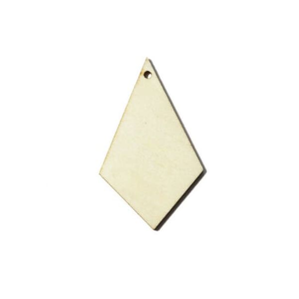 25 qty 2 inch KITE / OBLONG DIAMOND wooden craft geometric shapes, diy craft supplies two inch wood tags, Earring blanks