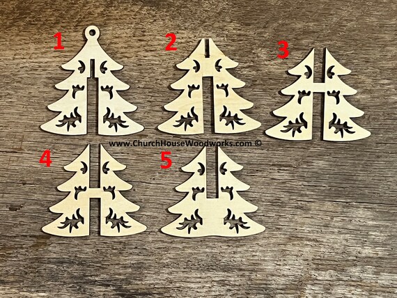 3D Ornament Tree 3 Pieces Laser Cut Out Unfinished ORN62 3D Ornament Tree 3 Pieces Laser Cut Out Unfinished ORN62
