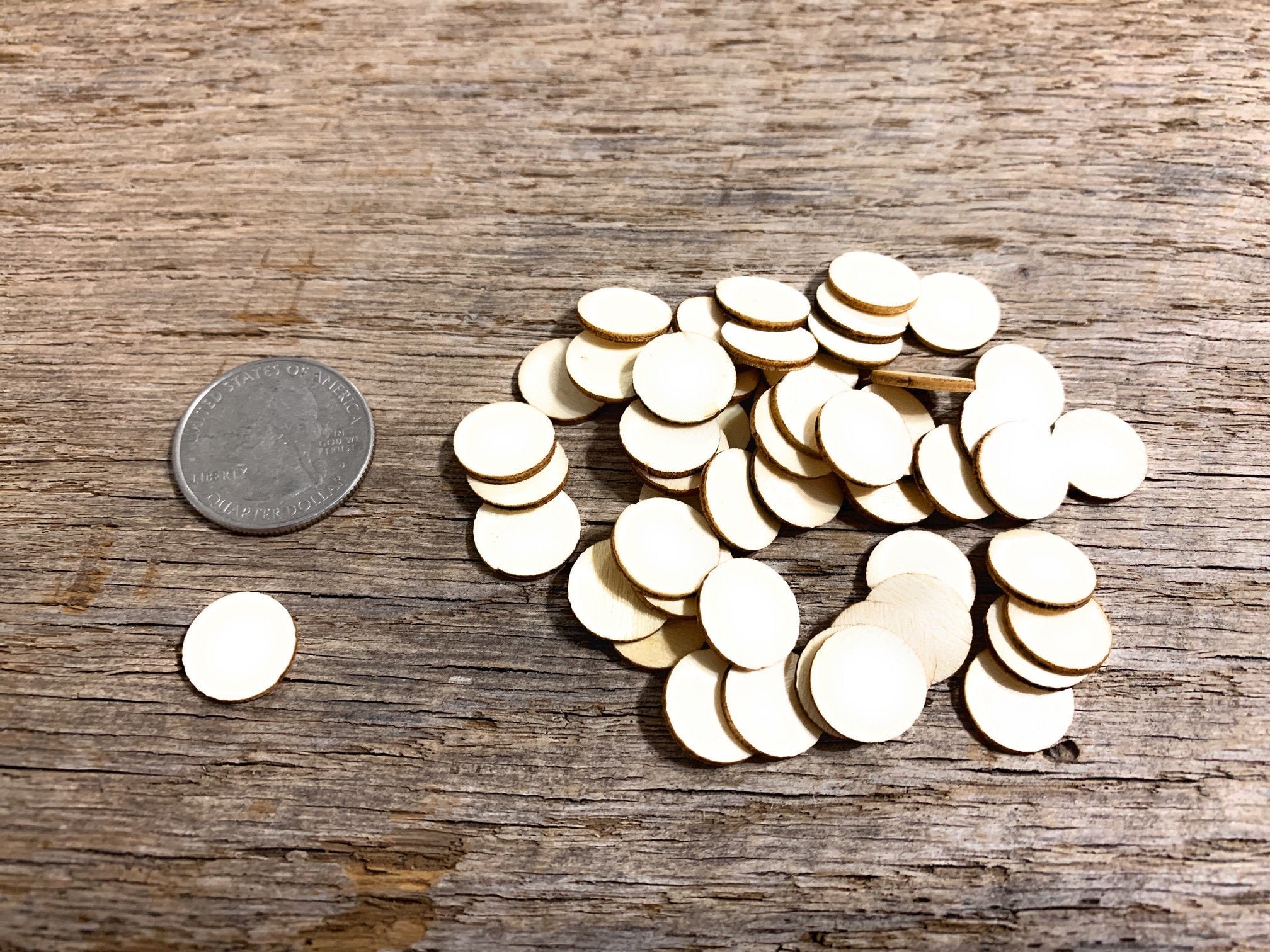 50 qty Tiny Wood Circles – 0.5" Unfinished Birch Blanks – Half Inch Round DIY Craft Supply for Painting, Tags, Jewelry, Projects 1/2 inch