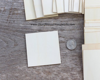 25 blank 3 inch wooden craft squares, DIY craft supplies Three inch wood square, wood shapes 3" wood squares