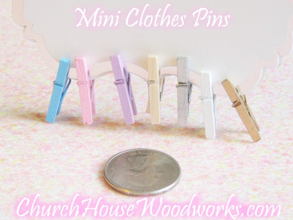 Mini Clothespins, Wood Clothespins, FUCHSIA, Tiny Clothespins, Clothes Pegs,  Small Clothespin, 1 Clothespin, Crafts Supplies Diy 