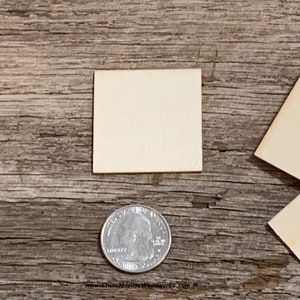 50 blank 1.5 inch wooden craft squares, DIY craft supplies one inch wood square, wood shapes 1-1/2" wood squares