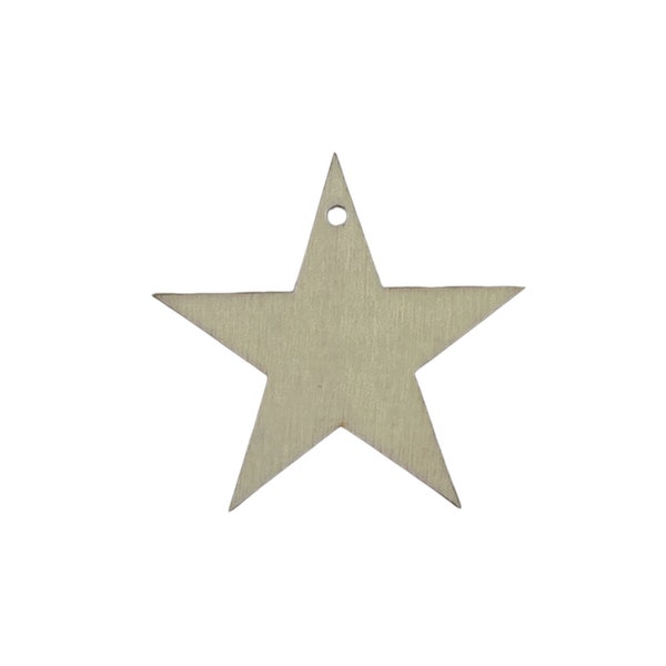 25 qty 2 inch Five Point Star wooden craft shapes, DIY craft supplies two inch, tags, Earring blanks