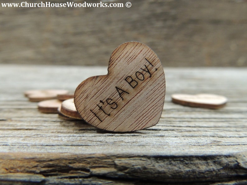 It's A Boy Wood Hearts for Baby Shower Decorations