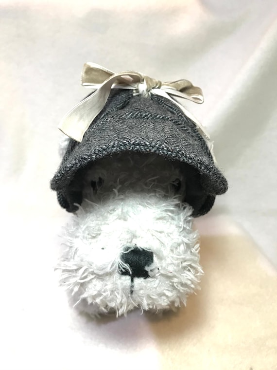 Dog Deerstalker Hat With Ear Holes Gray 