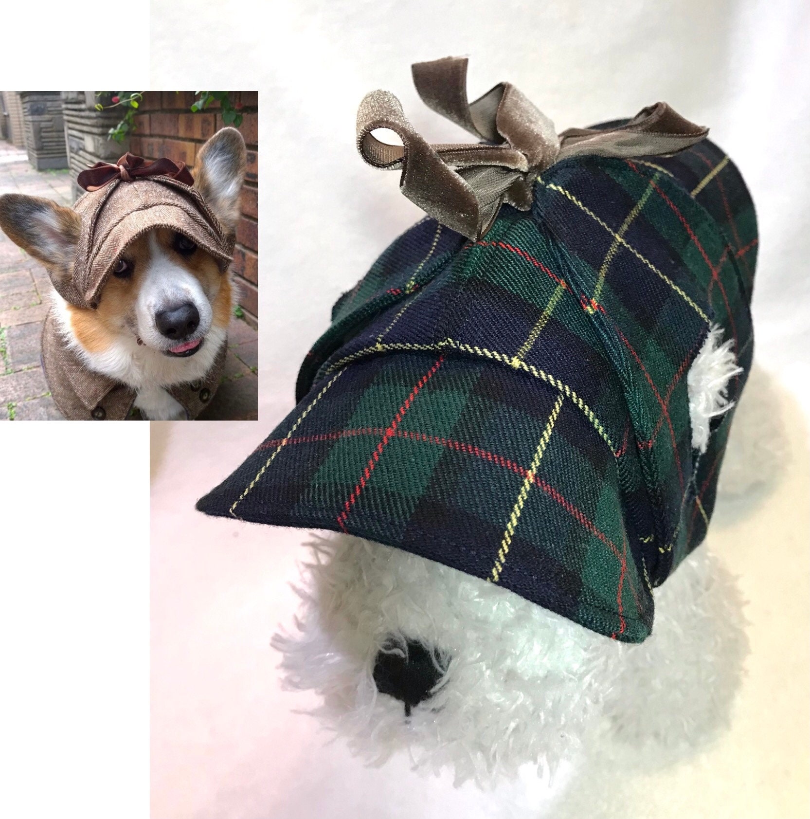 Tartan Deerstalker Hat With Ear Holes 