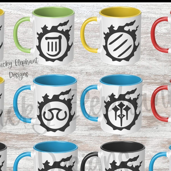FFXIV Job Logo Mugs - FFXIV Job Coffee Mug - Red Mage Coffee Mug - Summoner Mug - FFXIV Coffee Mug - White Mage Coffee Mug