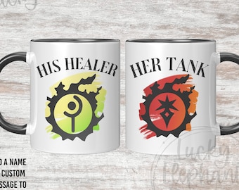 FFXIV Job Logo Mugs - FFXIV Job Coffee Mug - Her Tank His Healer Mug Set - FFXIV Coffee Mug - Tank Healer Mugs - ffxiv his and hers mug set