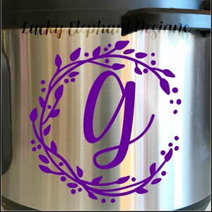Personalized Instant Pot Decal - Instant Pot Initial Decal - Instant Pot Custom Decal - Instant Pot Decal - Custom Instant Pot Decal