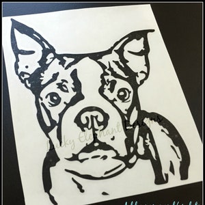 Personalized Dog Decal - Boston Terrier Decal - Dog Memorial Decal - Your Dog Decal - Many Colors Available!