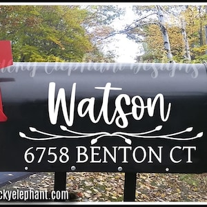 Personalized Mailbox Name Decal - Last Name Mailbox Sticker - Custom Mailbox Name Decal - Name and Address Decal - Mailbox Decal - 25 Colors