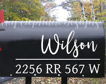 Personalized Mailbox Name Decal - Last Name Mailbox Sticker - Custom Mailbox Name Decal - Name and Address Decal - Mailbox Decal - 25 Colors