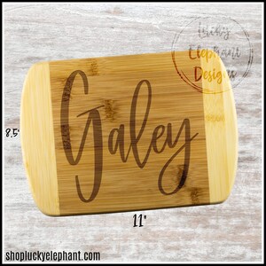 Personalized Bamboo Wood Cutting Board - Laser Etched Cutting Board - Custom Name Bamboo Cutting Board - Personalized Charcuterie Board