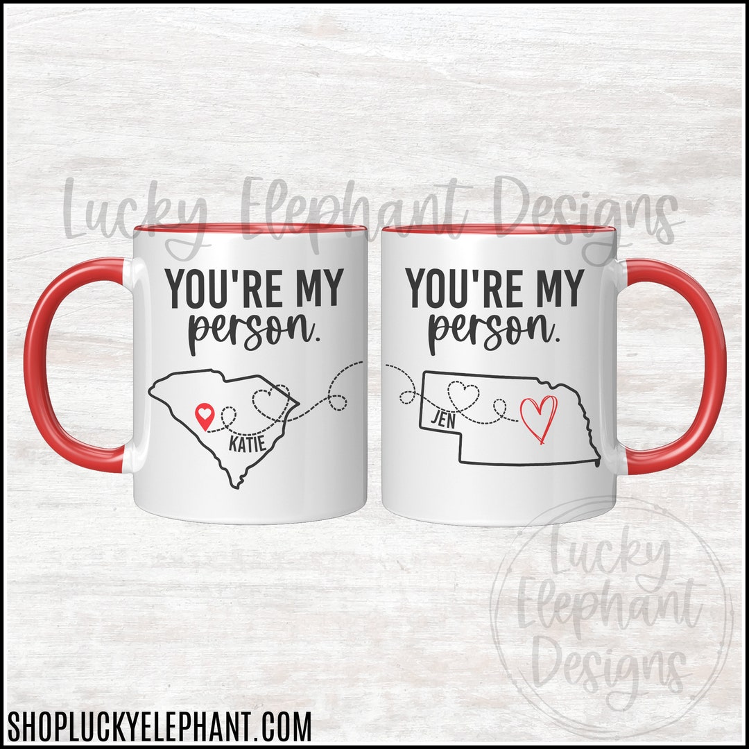 You're My Person Couple Mug Set Long Distance Relationship Mugs Couple
