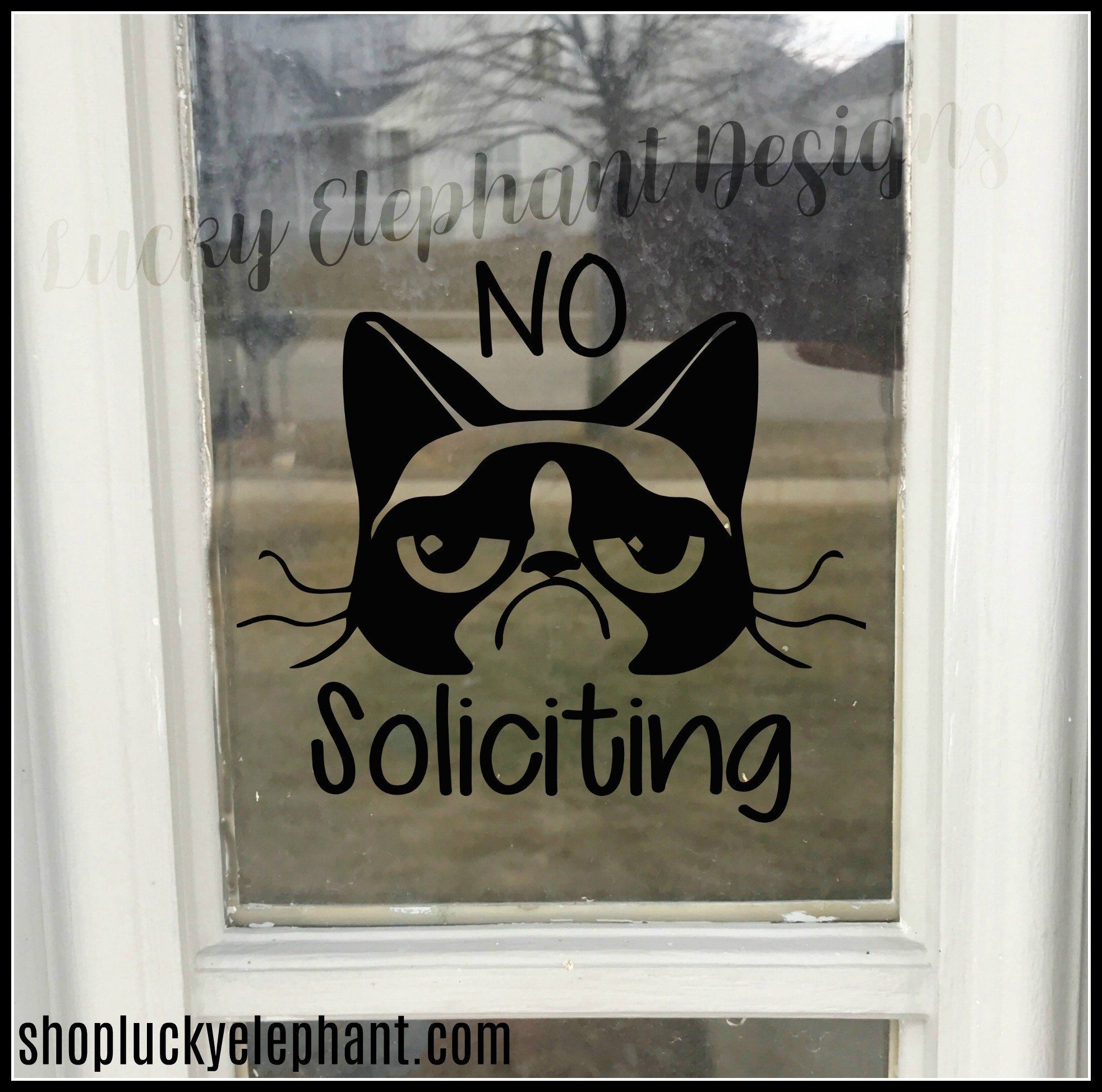 Funny No Soliciting Vinyl Decal - Funny No Soliciting Sign - No Soliciting Window Decal - No Soliciting Door Decal