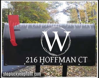 Personalized Mailbox Initial Decal - Last Initial Mailbox Sticker - Custom Mailbox Decal - Mailbox Address Decal - Mailbox Decal - 25 Colors