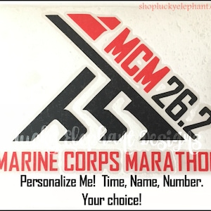 4&quot; Personalized Red and Black Marine Corps Marathon Decal - MCM 26.2 Decal - Personalized Marine Corps 26.2 Marathon Decal - 26.2 Decal