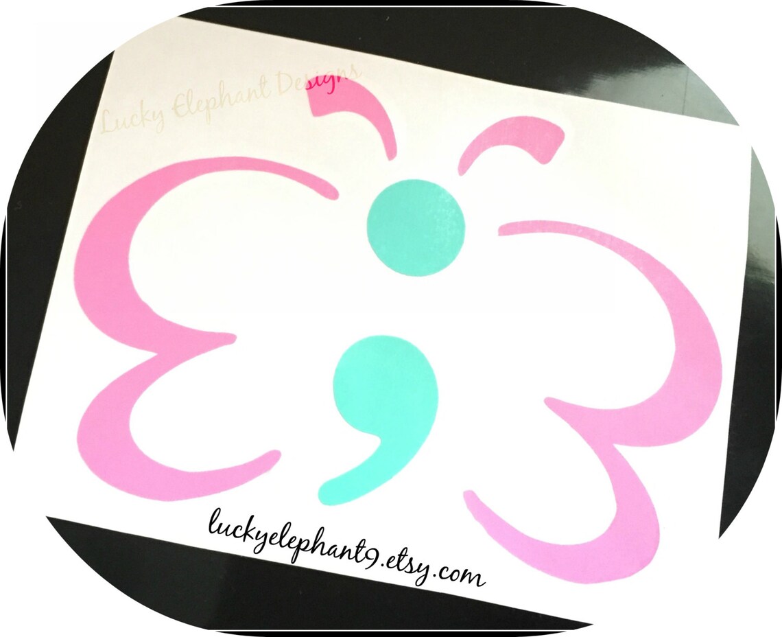 Semicolon Butterfly Decal Semicolon Decal Semicolon - Etsy