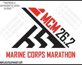 4&quot; Red and Black Marine Corps Marathon Decal - MCM 26.2 Decal - Marine Corps 26.2 Marathon Decal - 26.2 Decal - Many Colors!