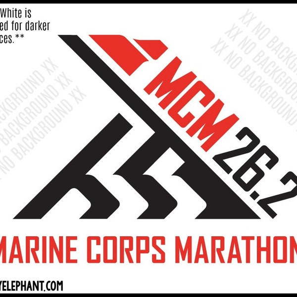 4" Red and Black Marine Corps Marathon Decal - MCM 26.2 Decal - Marine Corps 26.2 Marathon Decal - 26.2 Decal - Many Colors!