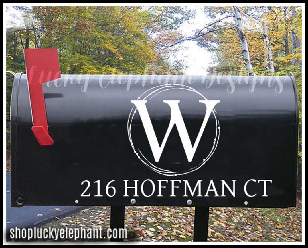 Personalized Mailbox Initial Decal Last Initial Mailbox Sticker Custom