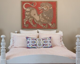 Isfhan Red Blue & Green Lumbar Pillow