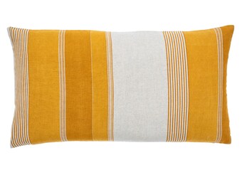 Tulum Ochre Embroidered Lumbar Pillow Cover