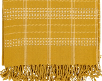 BK Tuscany Yellow Handwoven Bedspread